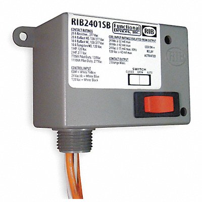 Wired Relay 24VAC/DC 120VAC 20A SPST-NO MPN:RIB2401SB