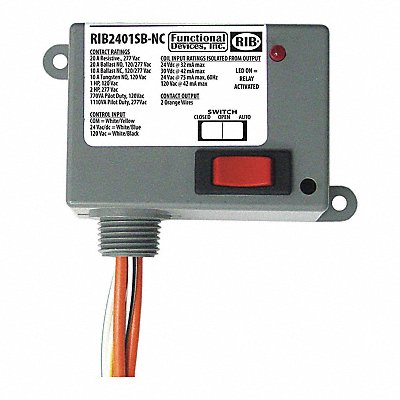 Enclosed Relay 20A SPST-N/C MPN:RIB2401SB-NC