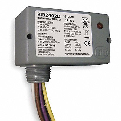 Relay 24VAC/DC 208-277VAC 10A DPDT MPN:RIB2402D