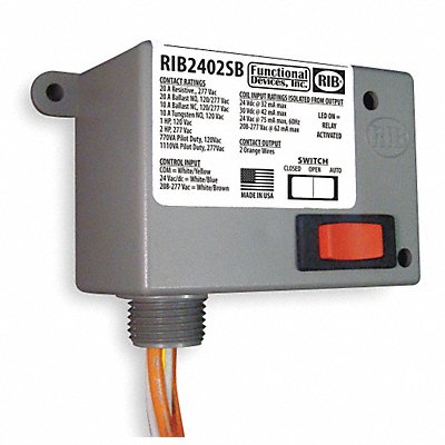 Relay 24VAC/DC 208-277VAC 20A SPST-NO MPN:RIB2402SB