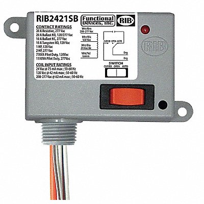 Relay 24VAC/DC 120/208-277VAC 20A SPST MPN:RIB2421SB