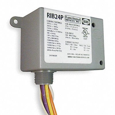 Prewired Relay 24VAC/DC 20A DPDT MPN:RIB24P