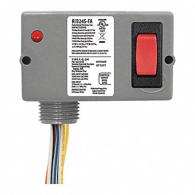 Enclosd Relay 10A SPST Override 24VAC/DC MPN:RIB24S-FA