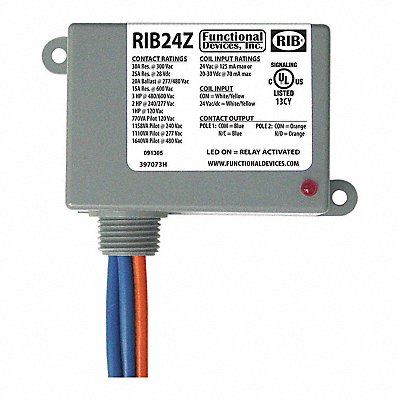 Enclosed Relay 30A SPST-N/O SPST-N/C MPN:RIB24Z