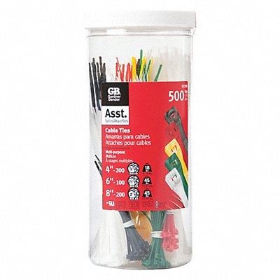 Cable Tie Kit 4 in 6 in 8 in PK500 MPN:50398