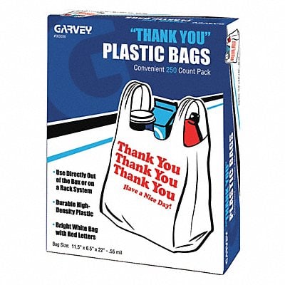 Garvey Plastic Shopping Bags PK250 MPN:063036