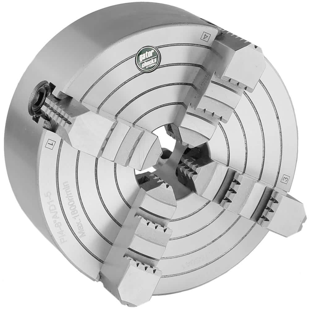 Manual Lathe Chuck: 4 Jaws, 8