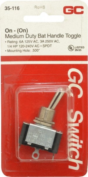 SPDT Medium Duty On-On Toggle Switch MPN:35-116