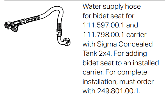 Hose C/C Sigma-8(2016) For Douchwc MPN:243.173.00.1