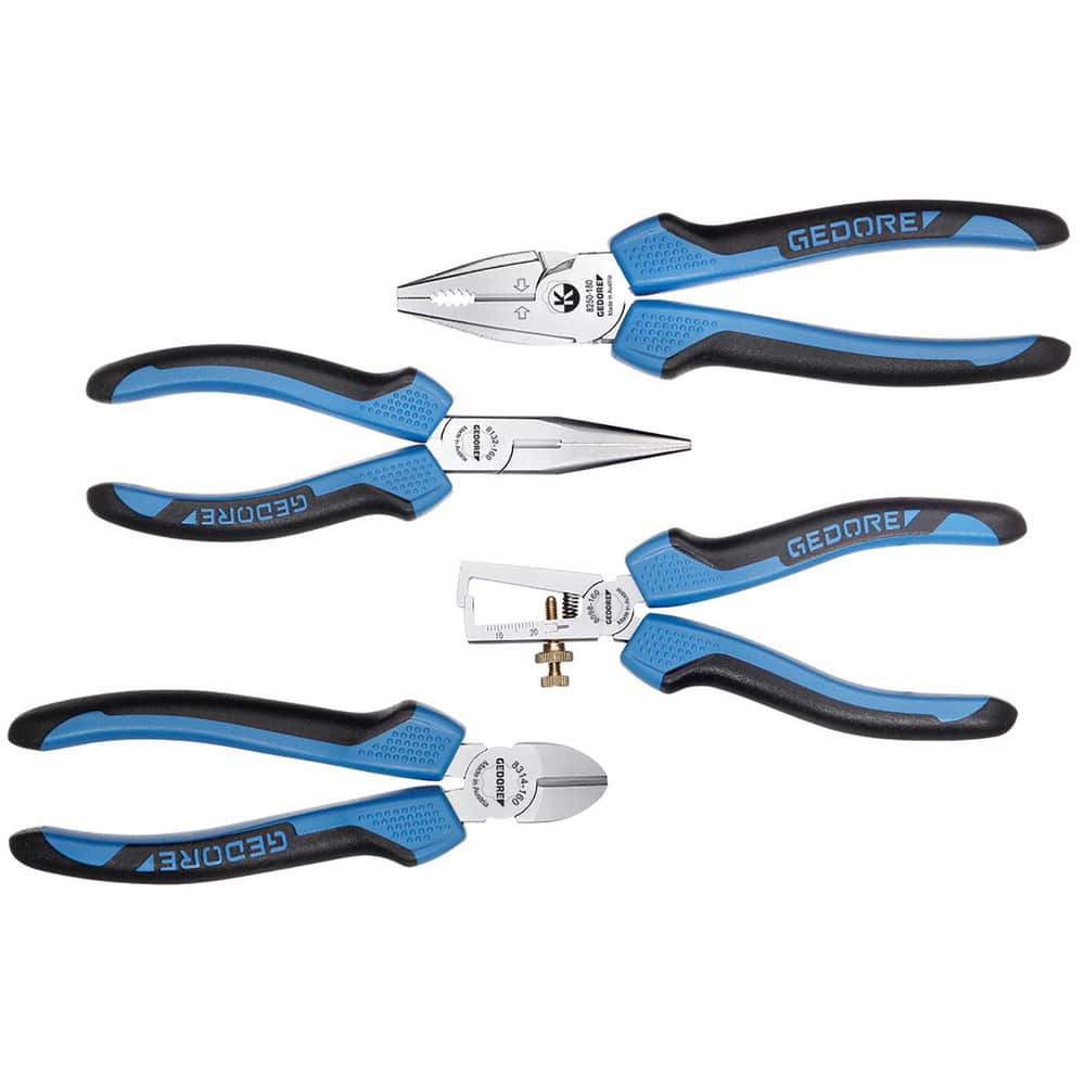 Plier Set: 4 Pc, Stripping, Telephone, Needle-Nose & Side Cutter Pliers MPN:6730800