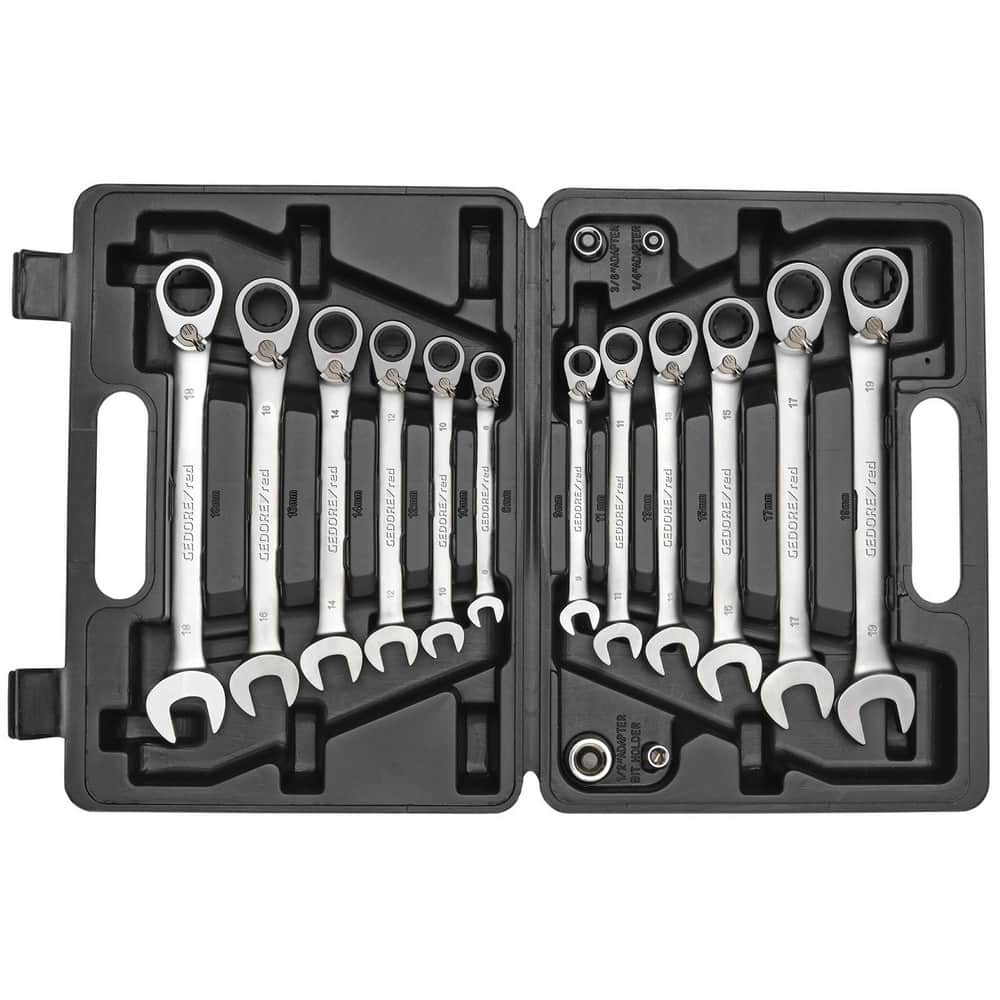 Wrench Sets, Set Type: Combination Ratchet Wrench Set , Wrench Size: 8 - 19 mm , Material: Vanadium Steel , Non-sparking: No , Corrosion-resistant: Yes  MPN:3300060