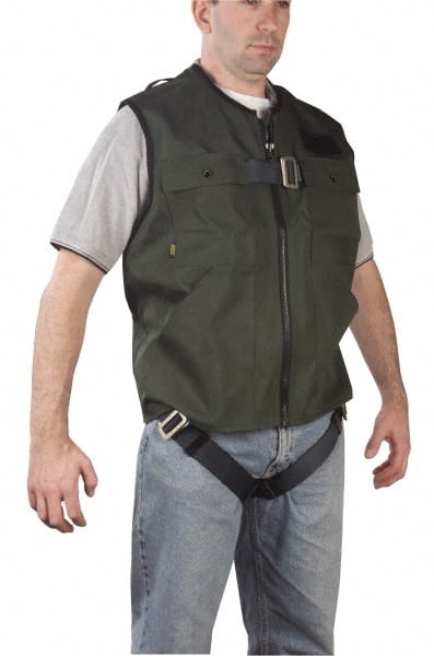 Fall Protection Harnesses: 350 Lb, Vest Style, Size Small, Polyester, Back MPN:846377-1