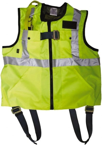 Fall Protection Harnesses: 350 Lb, Vest Style, Size Small, Polyester, Back MPN:846427-1