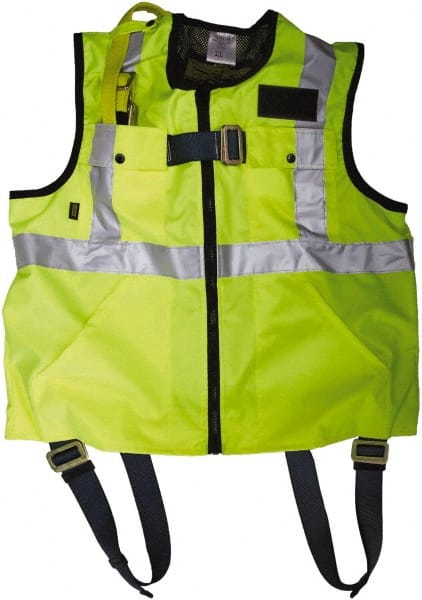 Fall Protection Harnesses: 350 Lb, Vest Style, Size X-Large, Polyester MPN:846427-4