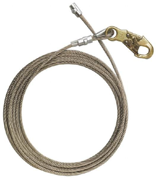 100 Ft. Long, 5,000 Lbs. Capacity, Single Leg, Stainless Steel Wire Lifeline MPN:A-627L100