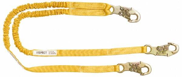 Lanyards & Lifelines, Load Capacity: 350lb , Type: Shock Absorbing Lanyard , Length (Inch): 72 , Anchorage End Connection: Locking Snap Hook  MPN:D11ELY6