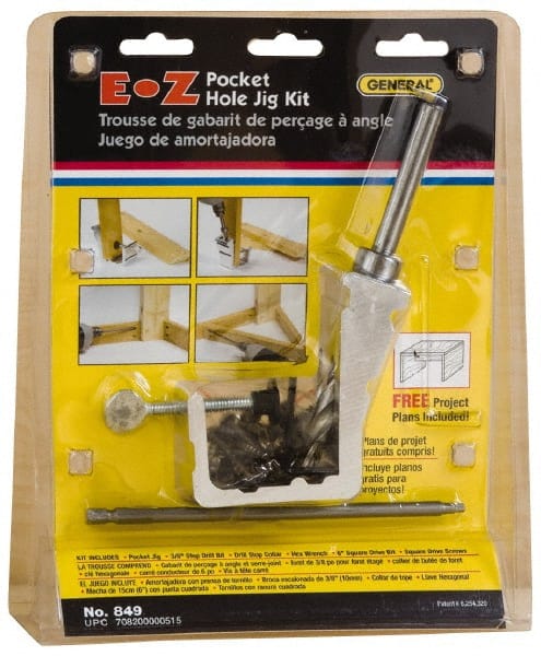 29 Piece, Pocket Hole Jig Kit for Woodworking and Step Drill Bits MPN:849