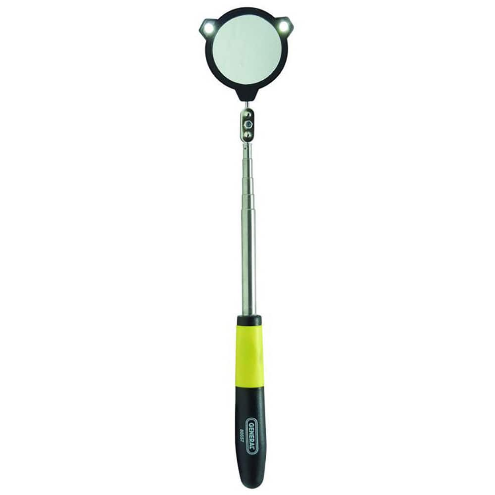 Telescoping Inspection Mirror: Round, Glass Mirror, Vinyl Handle MPN:80557