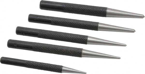 Center Punch Set: 5 Pc, 0.0625 to 0.1563