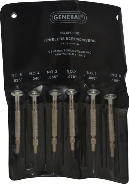 Screwdriver Set: 6 Pc, Slotted MPN:SPC600