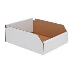 Cardboard Hopper Shelf Bin: White MPN:BN 12104