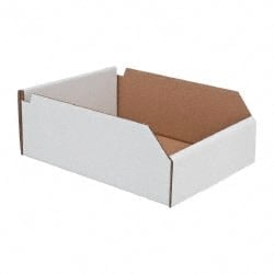 Cardboard Hopper Shelf Bin: White MPN:BN 1284