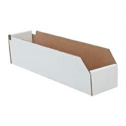 Cardboard Hopper Shelf Bin: White MPN:BN 1844