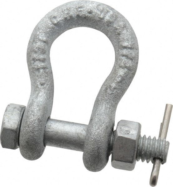 Anchor Shackle: Bolt Pin, 1,000 lb Working Load Limit MPN:20610-5