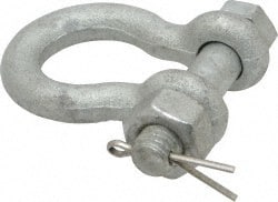 Anchor Shackle: Bolt Pin, 2,000 lb Working Load Limit MPN:20620-4