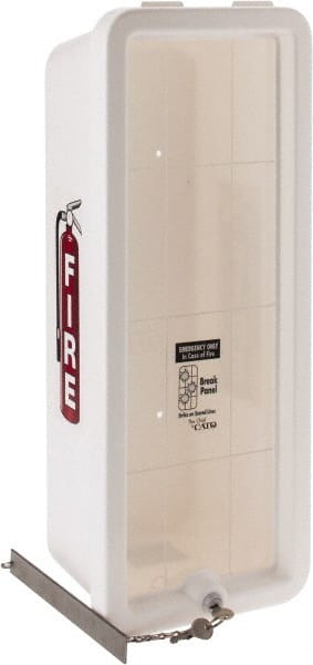 20 Lb. Capacity, Surface Mount, Crystal Polystyrene Fire Extinguisher Cabinet MPN:105-20-WWC