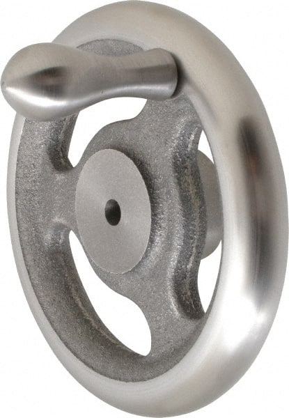 Spoked Straight Handwheel: Solid Handle, Plain Finish MPN:W-5-FS-1-MK