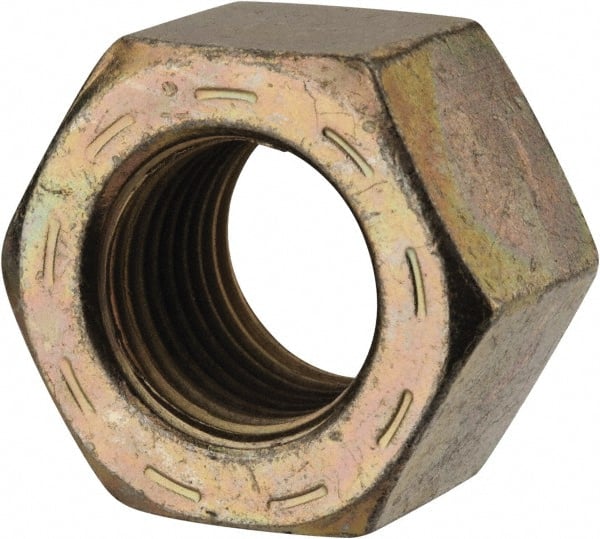 Hex Nut: 9/16-18, Grade L9 Steel, Zinc Yellow Dichromate Cad & Waxed Finish MPN:444032PR