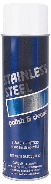 Stainless Steel Cleaner & Polish: 20 fl oz Aerosol, Lemon Scent MPN:C-841