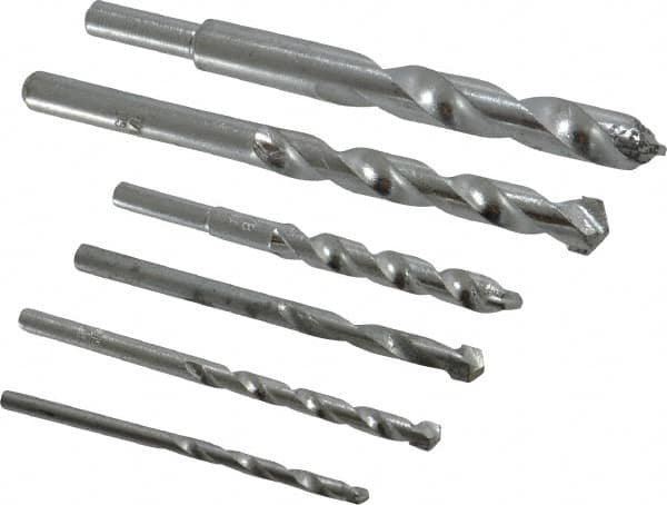 Drill Bit Set: Hammer Drill Bits, 6 Pc, 118 ° MPN:01255033