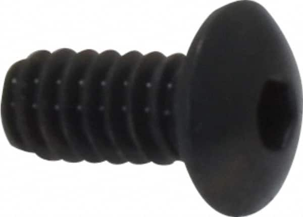 Button Socket Cap Screw: #4-40 x 1/4, Alloy Steel, Black Oxide Coated MPN:14080