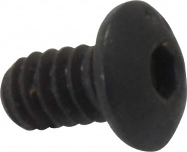 Button Socket Cap Screw: #6-32 x 1/4, Alloy Steel, Black Oxide Coated MPN:14101