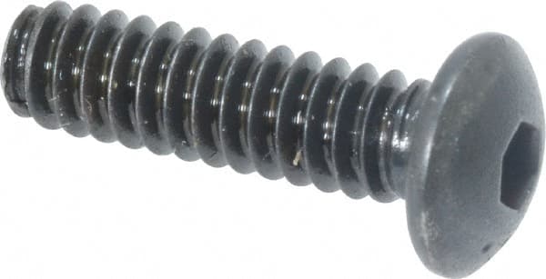 Button Socket Cap Screw: #6-32 x 1/2, Alloy Steel, Black Oxide Coated MPN:14110