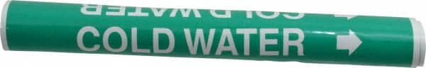 Pipe Marker with Cold Water Legend and Arrow Graphic MPN:36952240