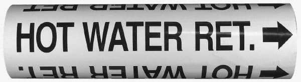 Pipe Marker with Hot Water Return Legend and Arrow Graphic MPN:36954485