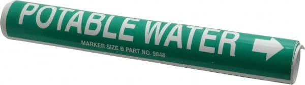 Pipe Marker with Potable Water Legend and Arrow Graphic MPN:36954840