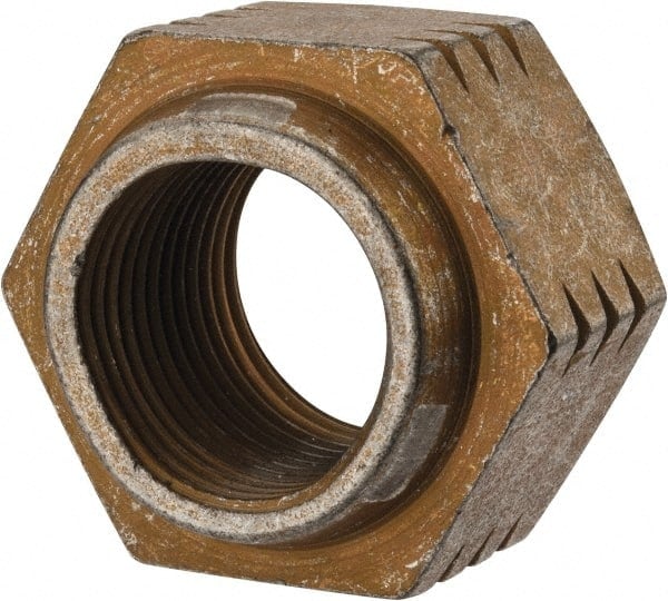 Hex Lock Nut: Distorted Thread, 1-1/8-12, Grade L9 Steel, Cadmium Dichromate Finish MPN:446072BR