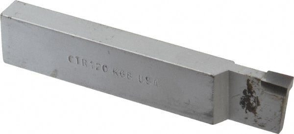 Single Point Tool Bit: 1/2'' Shank Width, 1'' Shank Height, K68 Solid Carbide Tipped, RH, CTR, Cut-Off & Grooving MPN:47096