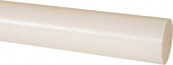 Plastic Rod: Polyvinylidene Fluoride, 4' Long, 1-1/2