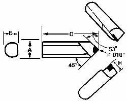 Single Point Tool Bit: 1/4'' Shank Width, 1/4'' Shank Height, Diamond-Tipped, SRE, Round Shank Boring MPN:82698168