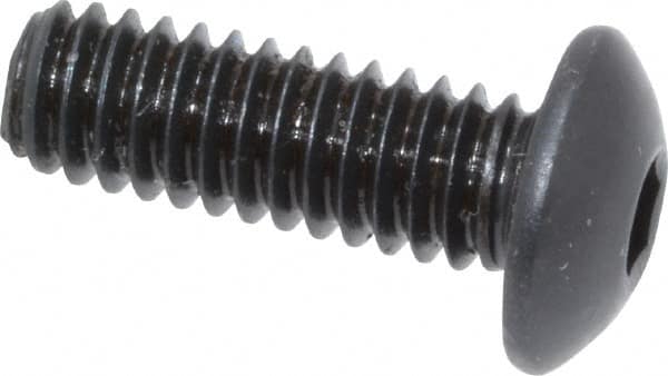 Button Socket Cap Screw: #8-32 x 1/2, Alloy Steel, Black Oxide Coated MPN:8C50KBC