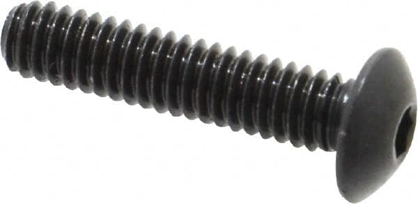 Button Socket Cap Screw: #8-32 x 3/4, Alloy Steel, Black Oxide Coated MPN:8C75KBC