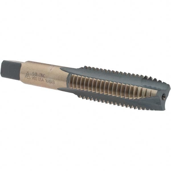 Spiral Point Tap: 5/8-11, UNC, 3 Flutes, Plug, High Speed Steel, Bright Finish MPN:BDNA-20346