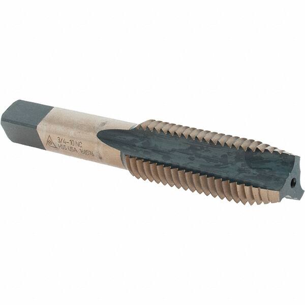 Spiral Point Tap: 3/4-10, UNC, 3 Flutes, Plug, High Speed Steel, Bright Finish MPN:BDNA-20348