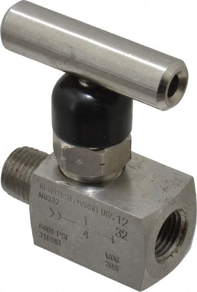 Needle Valve: T-Handle, Straight, 1/4