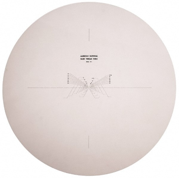 14 Inch Diameter, Screw Thread, Mylar Optical Comparator Chart and Reticle MPN:#29 MYLR CLR/IN